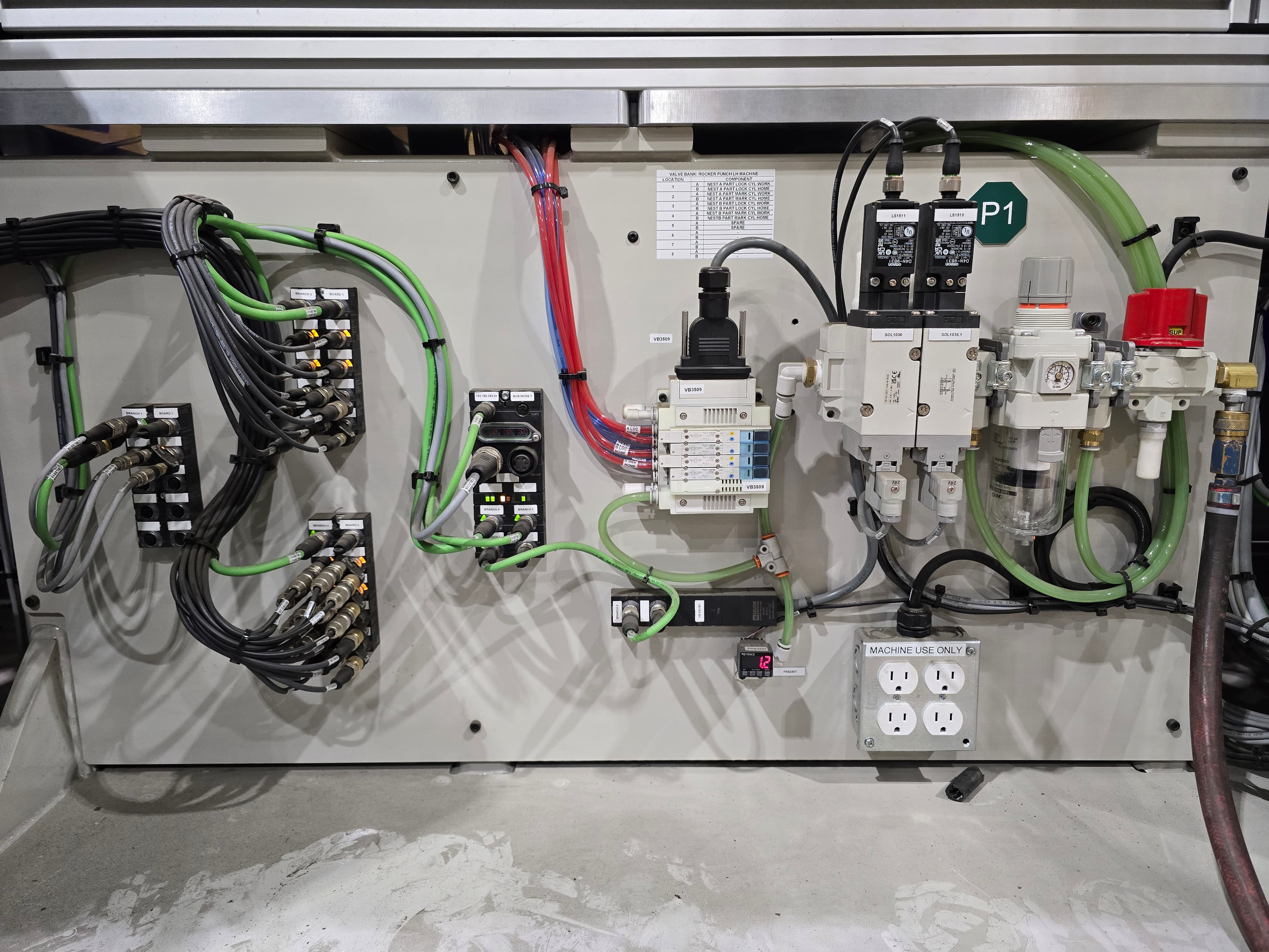 Field-mounted pneumatic and IO control panel with organized cabling