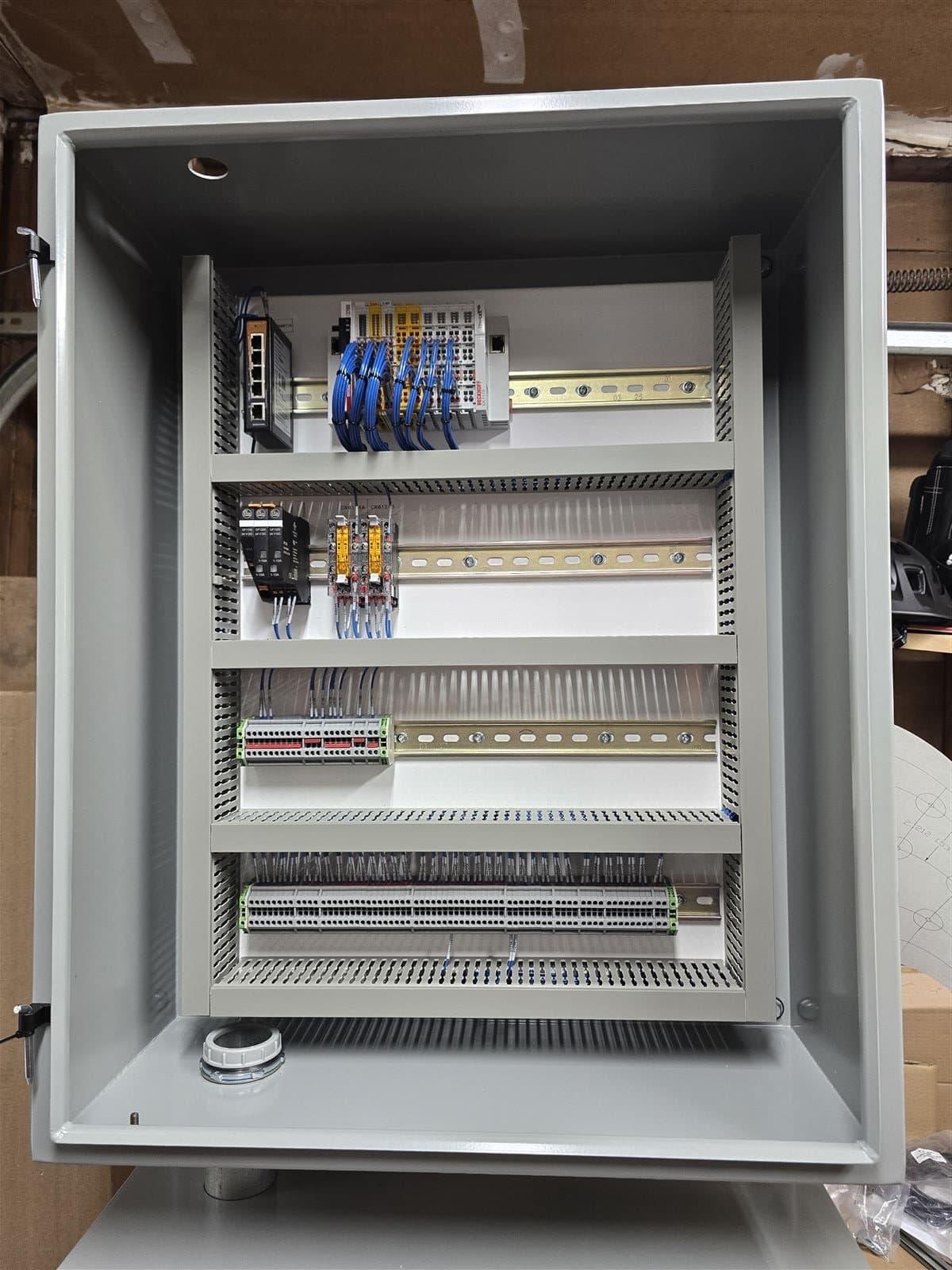 Custom control panel fabrication in progress in our Ontario shop