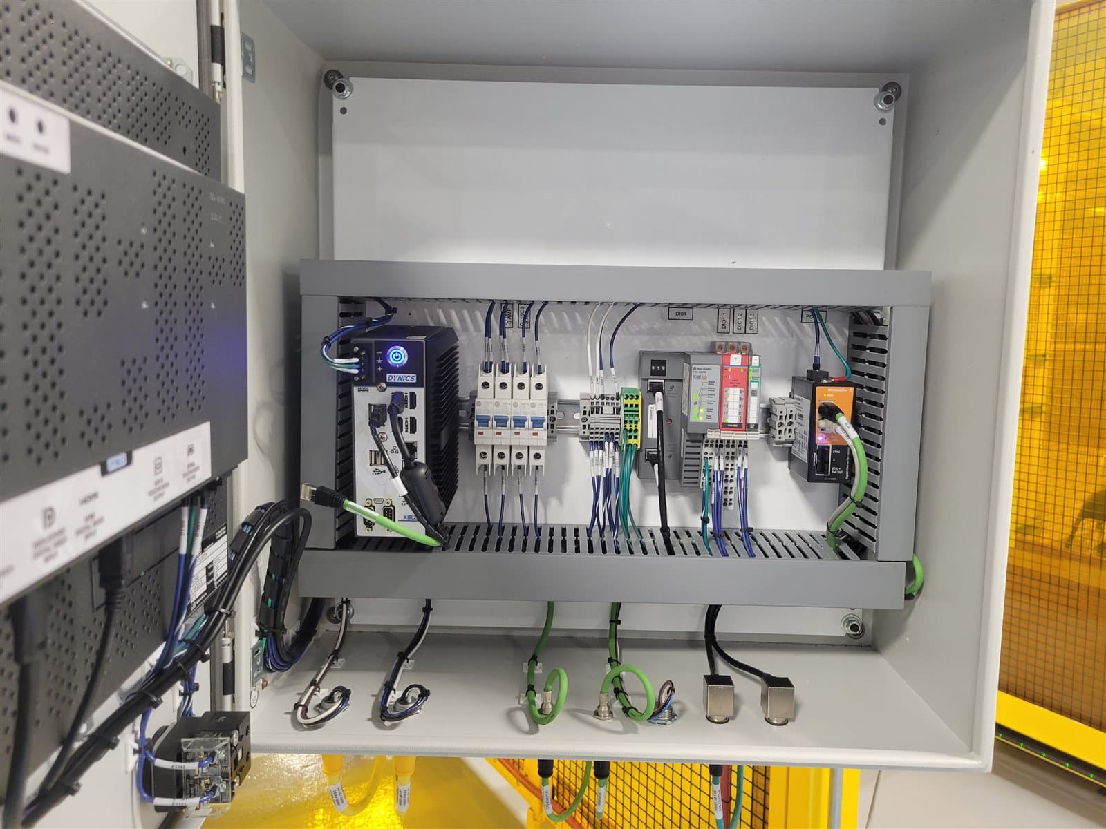 Control panel with industrial PC controller and I/O modules