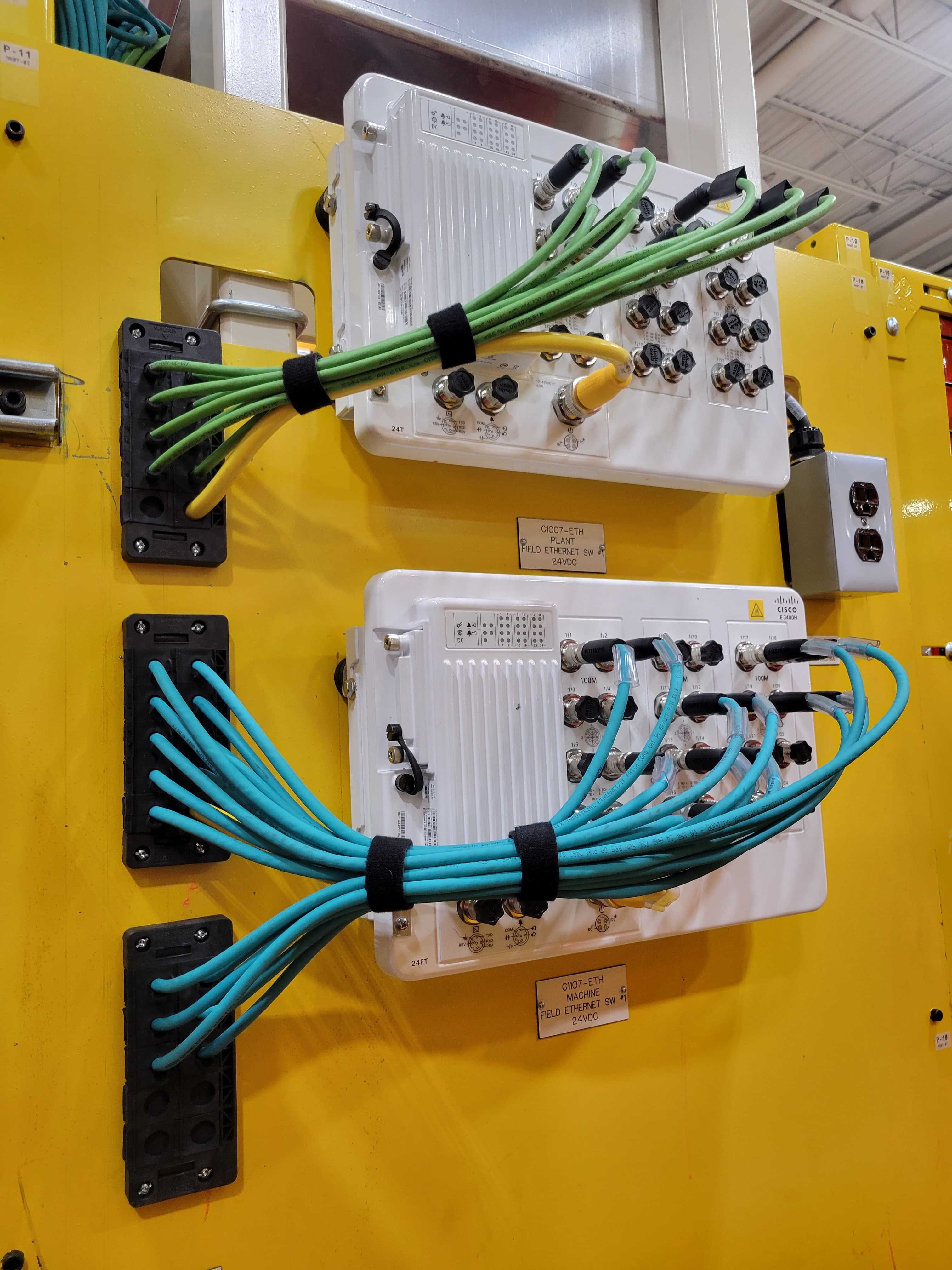 Field-mounted managed network switches wired for a control system upgrade